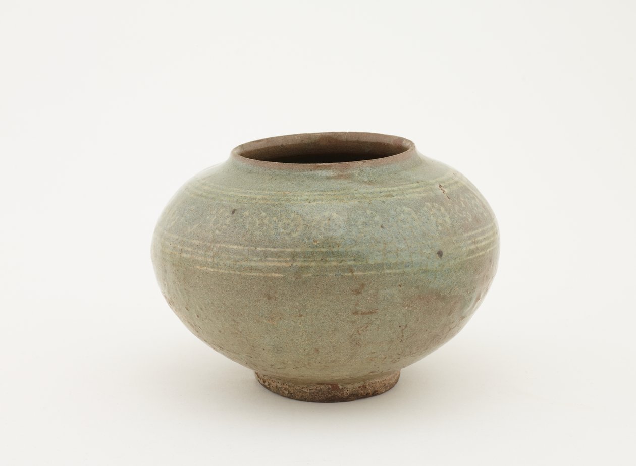Krukke med stemplet og slip-inlay dekoration, 1610-1630 af Japanese School