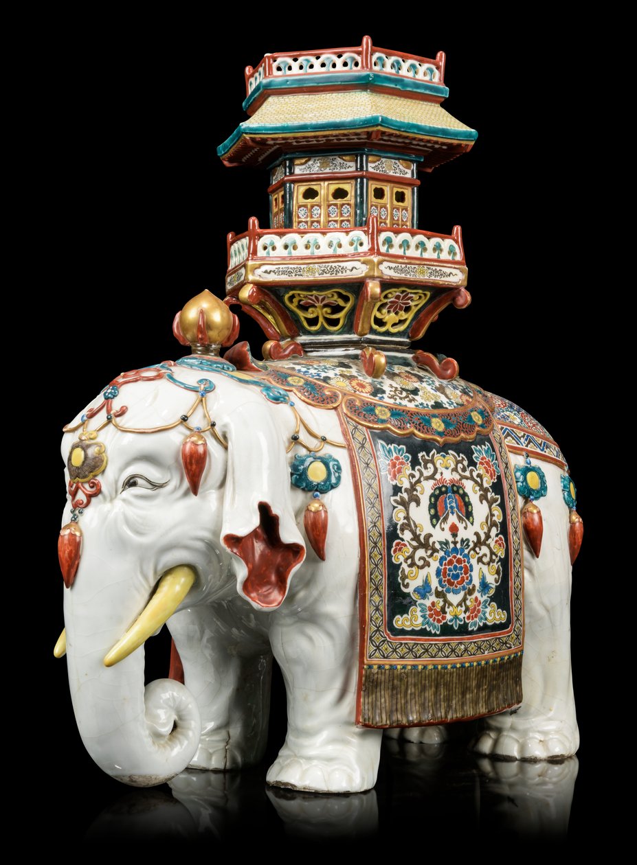 Elefant i Kakiemon-stil af Japanese School