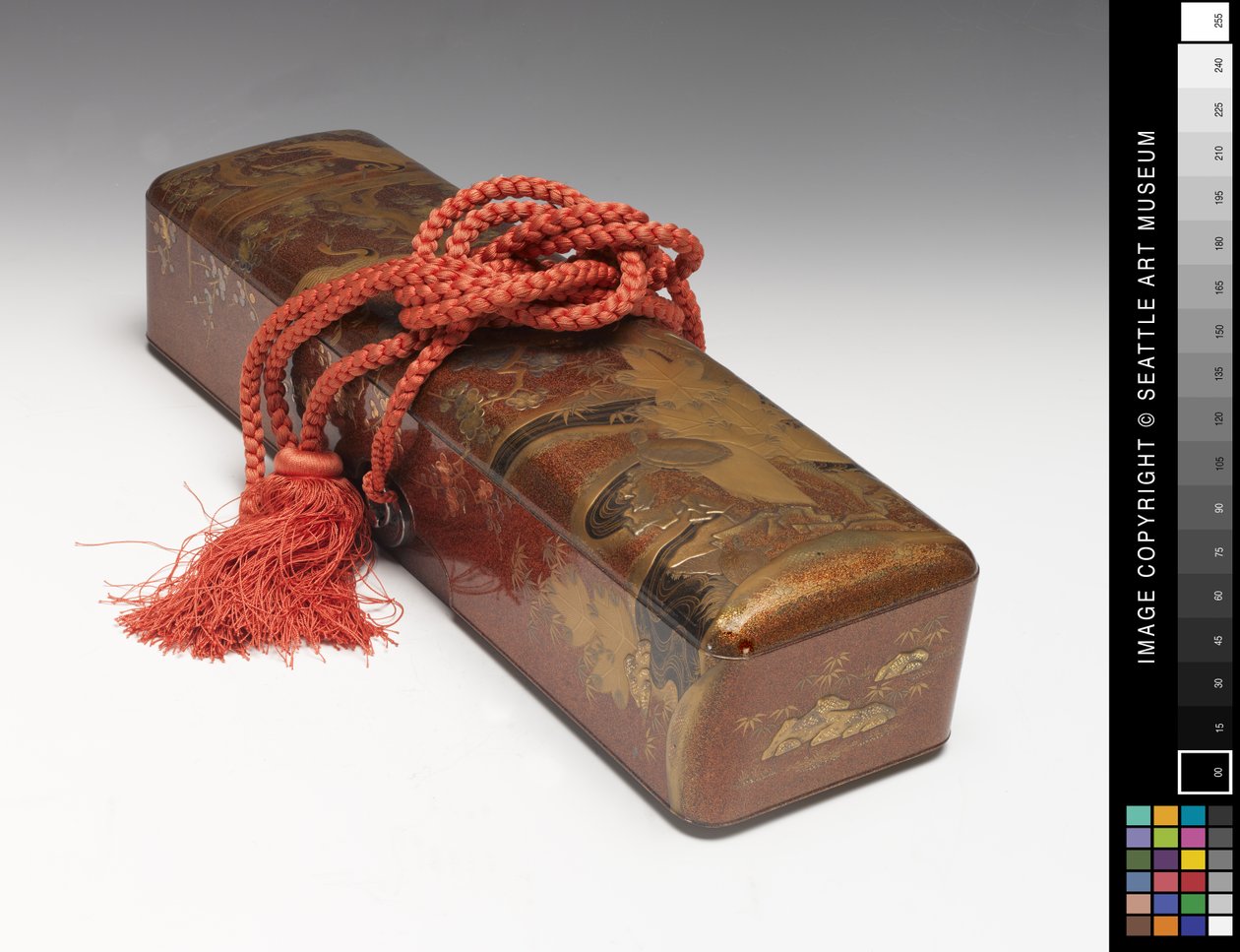 Lang Daimyo Box (guld lak og kobber) af Japanese School