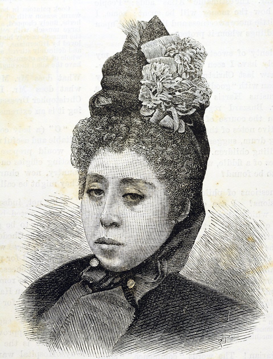 Meiji æra. Prinsesse Komatsu af Japan. Illustration af 1887 (gravering) af Japanese School