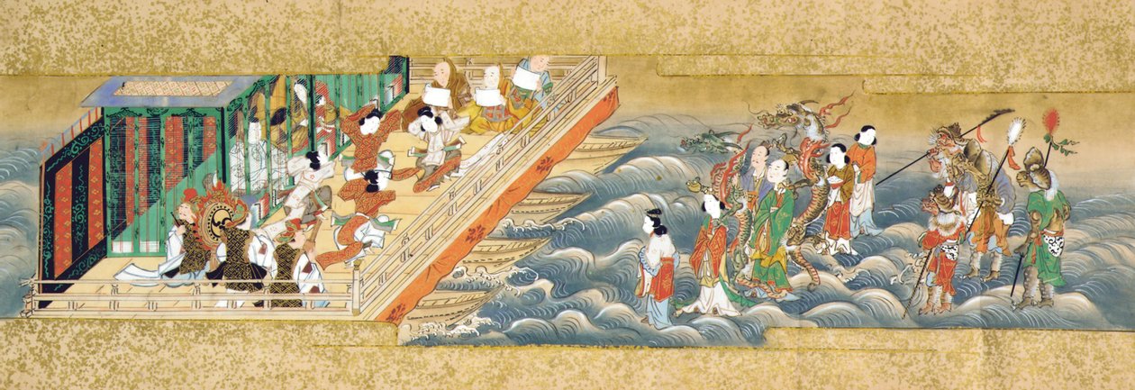 En af tre miniaturehåndruller, der skildrer historien om Taishokkan af Japanese School