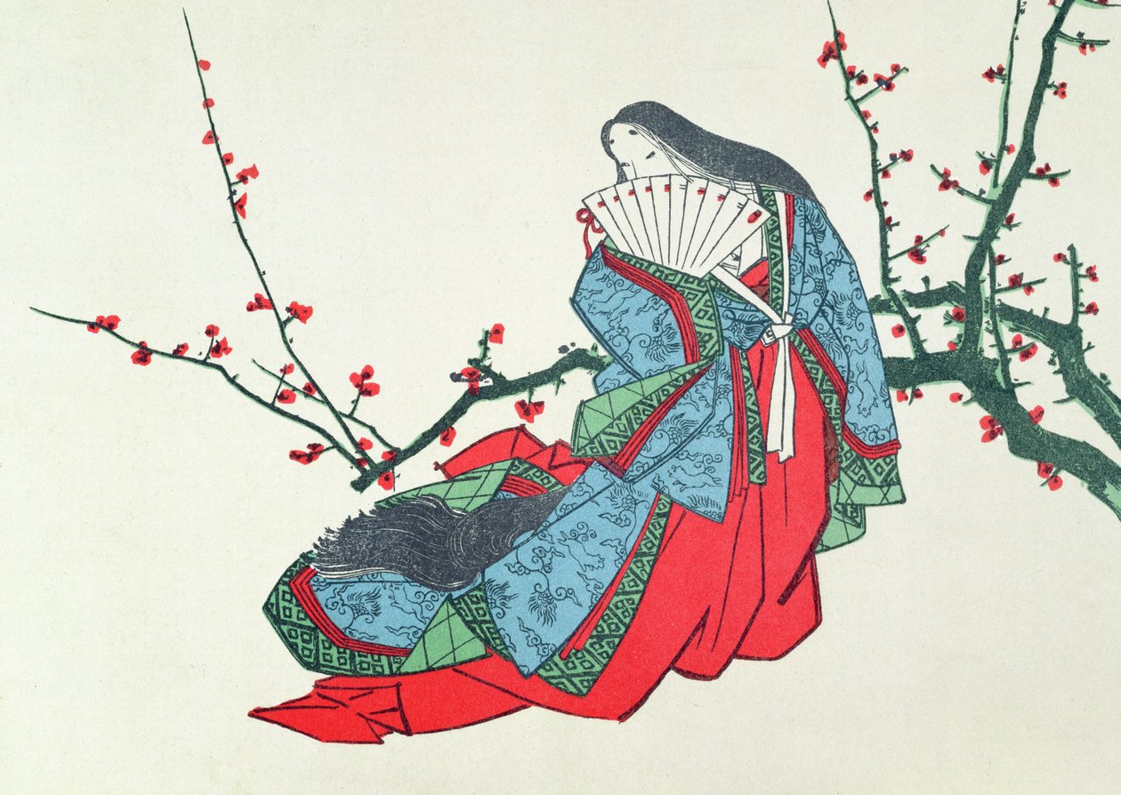 Ono no Komachi, illustration i magasinet LArt, 1875 af Japanese School