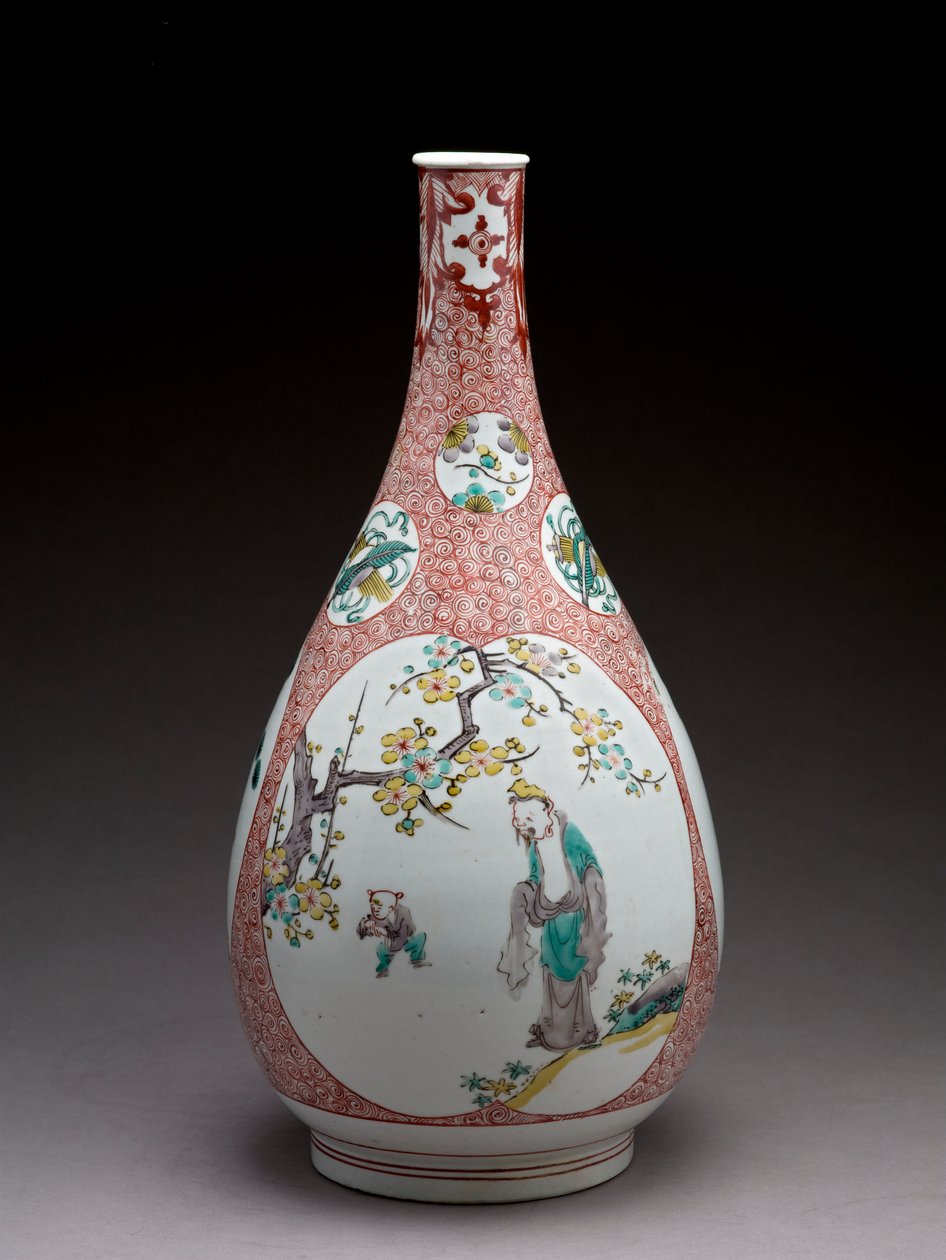 Pear-shaped bottle vase, ko-Imari ware af Japanese School