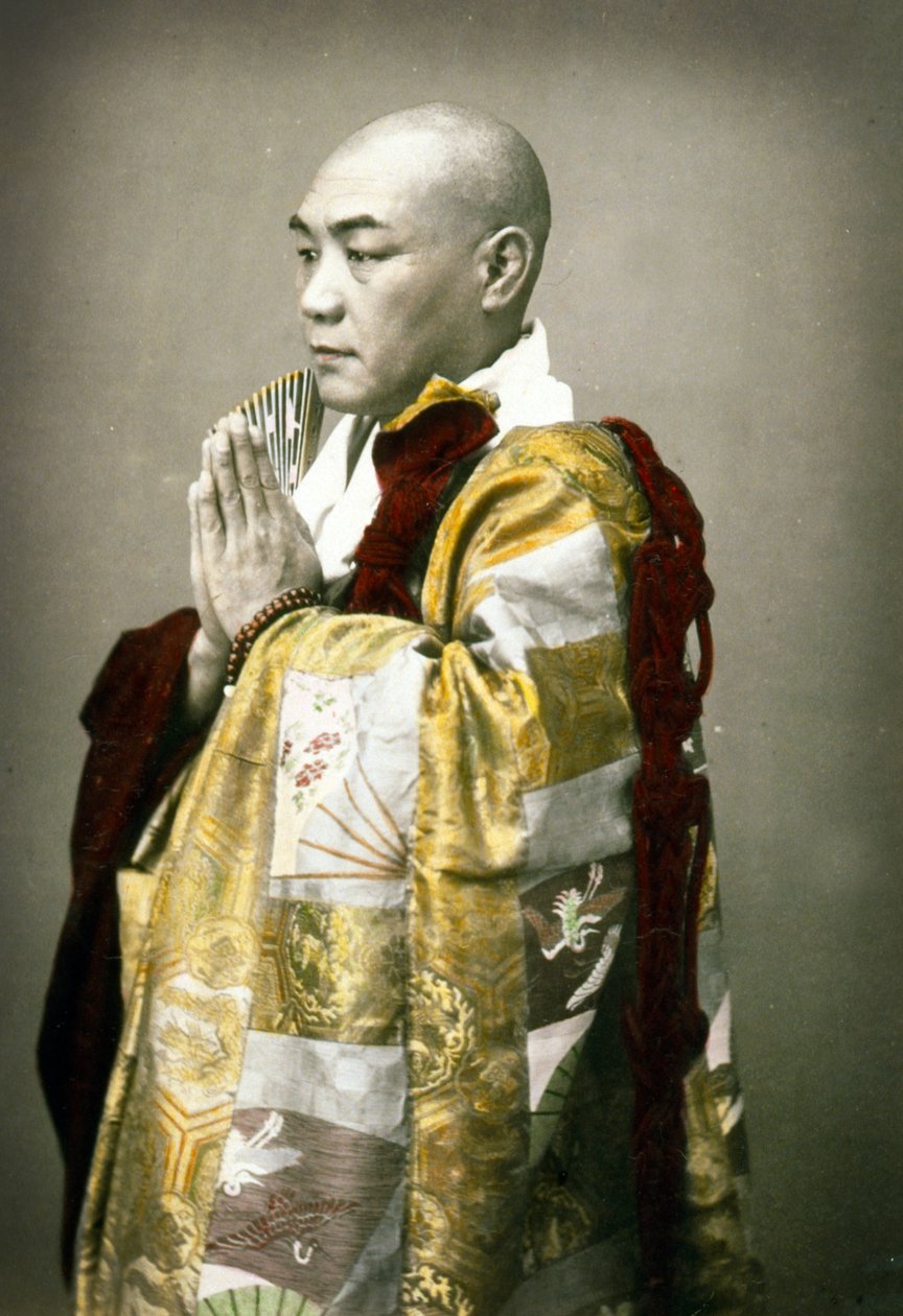 Portræt af en shintopræst, ca. 1880 af Japanese School