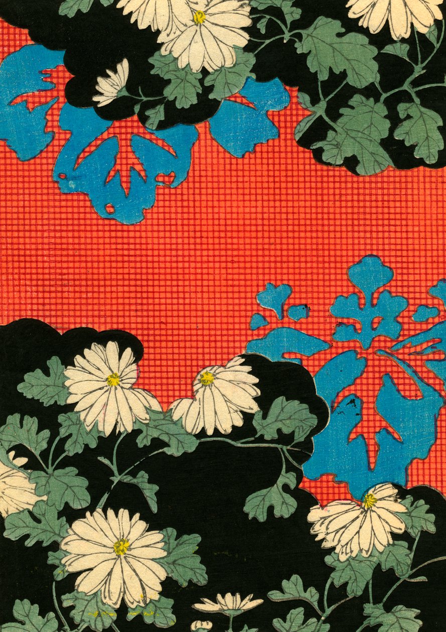 Rød og sort design med tusindfryd af Japanese School