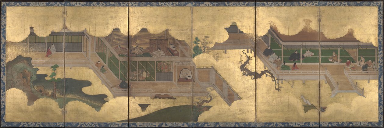 Scener fra fortællingen om Genji, 1625-60 af Japanese School