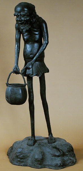 Statuette af Ashinaga, fra Nara-templet, Japan (bronze) af Japanese School