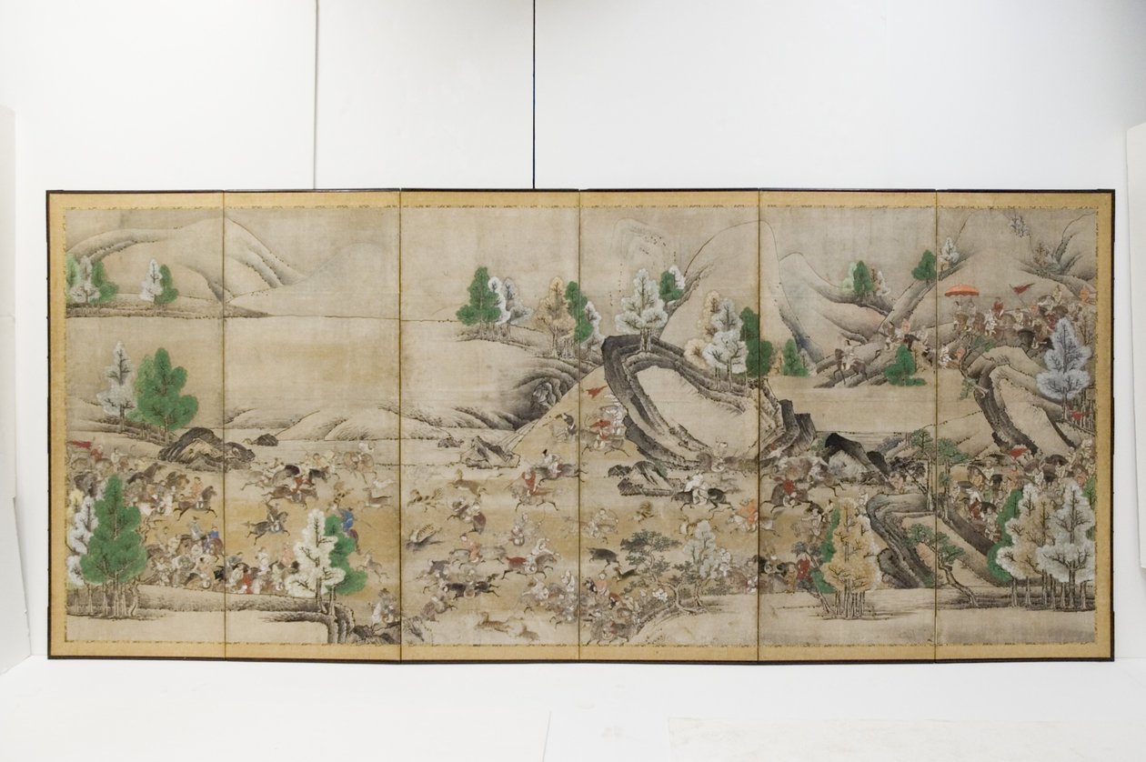 Tartar Hunt (blæk, farve, papir) af Japanese School