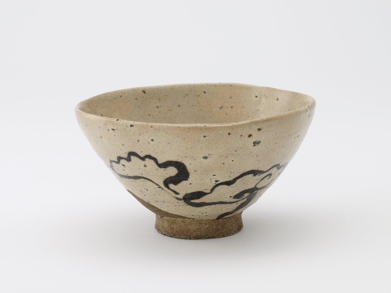 Teskål med design af udødelighedssvamp, Edo-periode, 1700-1800-tallet (stentøj med jernpigment under klar glasur) af Japanese School