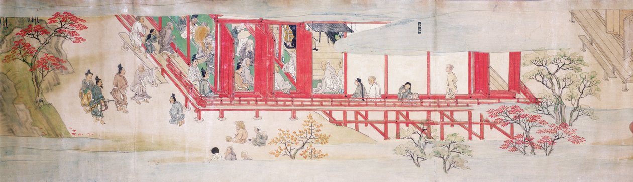 The House of the Shogun (blæk på silke) af Japanese School