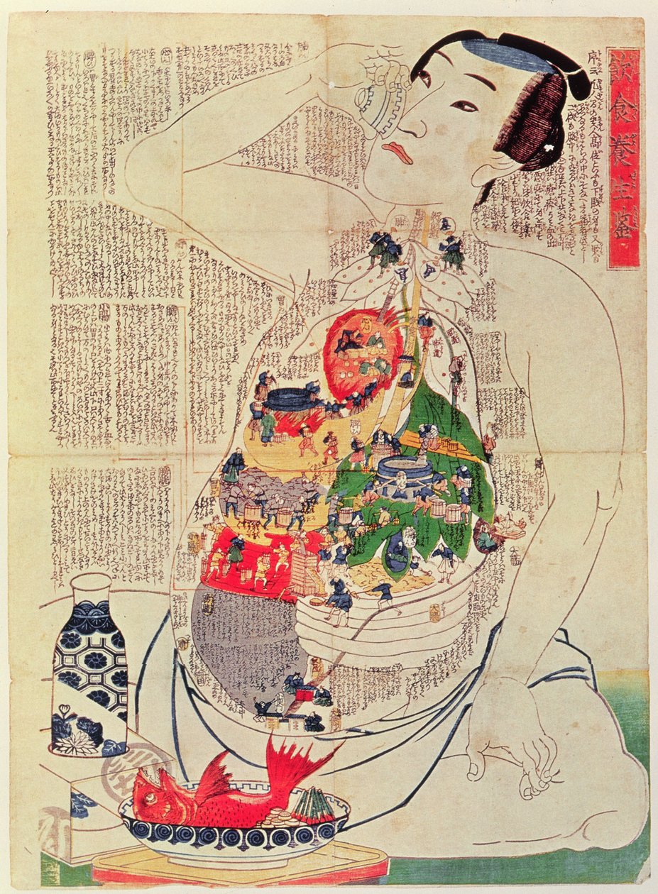 The Mirror of Mad and Drink to Nourish Life (træbloktryk) af Japanese School