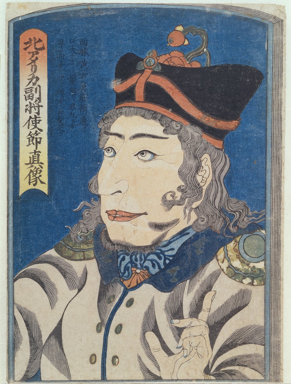 Den nordamerikanske generaladjudant Adams, ca. 1854 (farvetryk i træsnit) af Japanese School