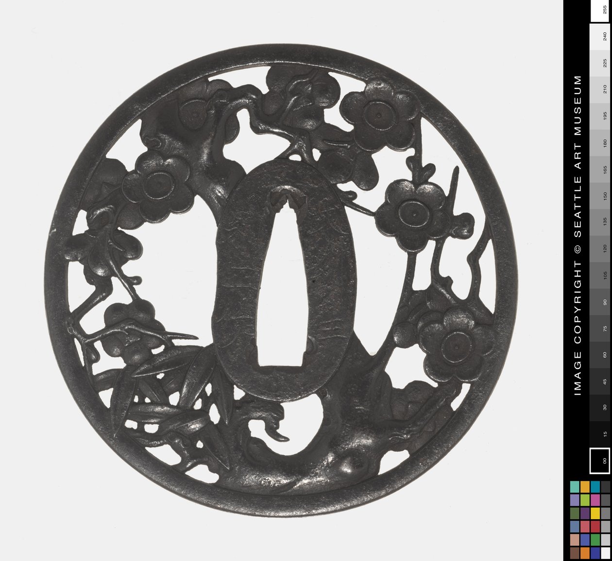 Tsuba: Gren af blomstrende kirsebær, tidligt 1700-tallet (jern) af Japanese School