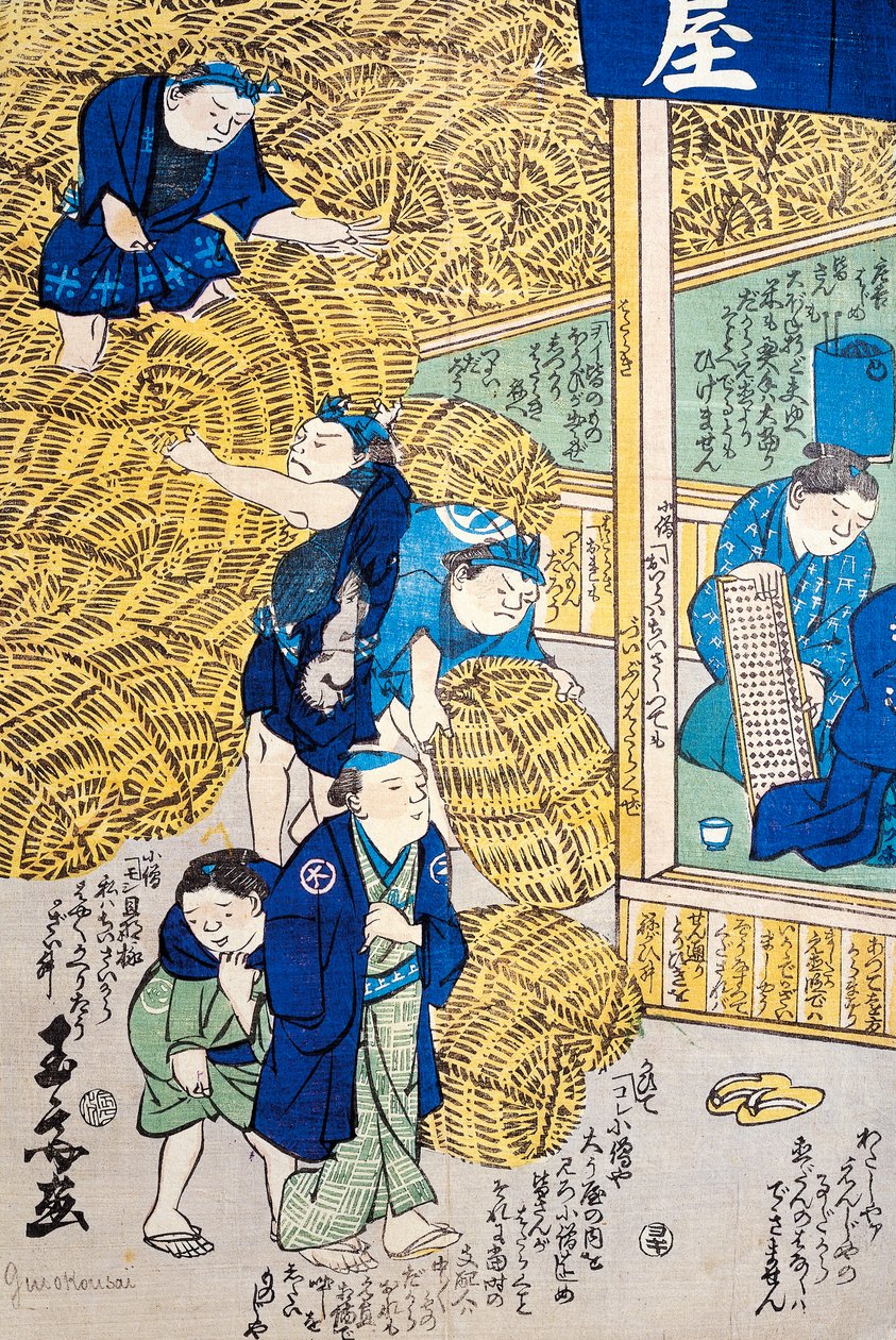 Flettet kurvlager i Edo af Japanese School
