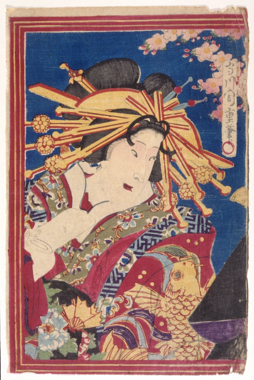 farve træsnit (blæk) af Japanese School
