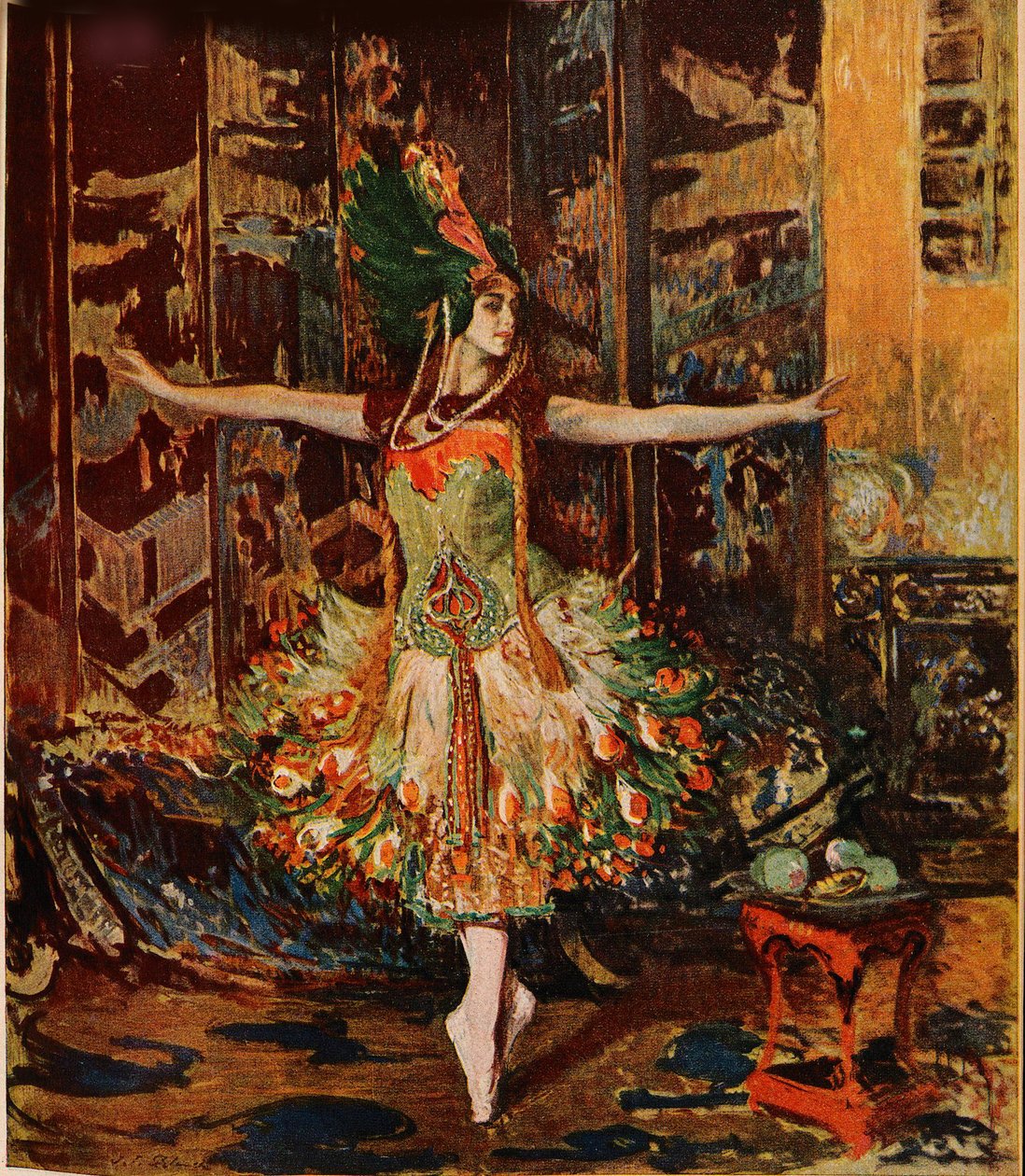 Tamara Karsavina. Forside af Jugend Magazine, 1914 af Jaques Èmile Blanche