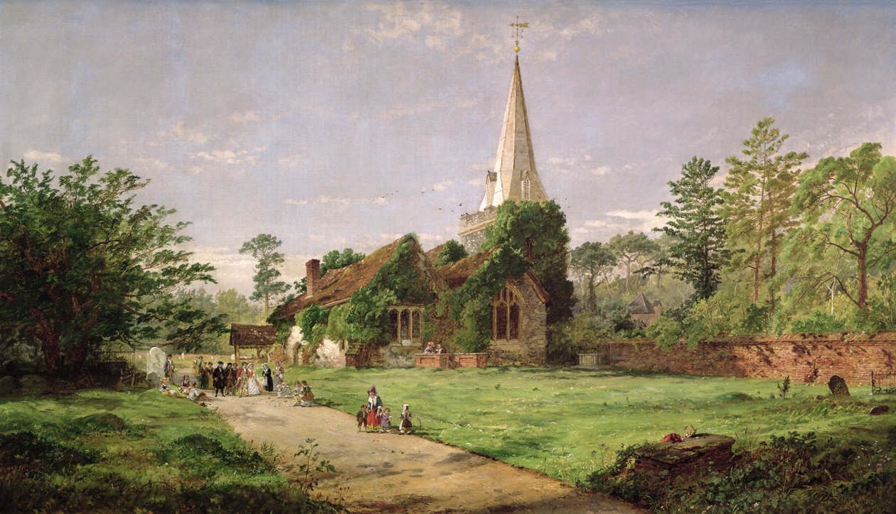 Stoke Poges Kirke af Jasper Francis Cropsey