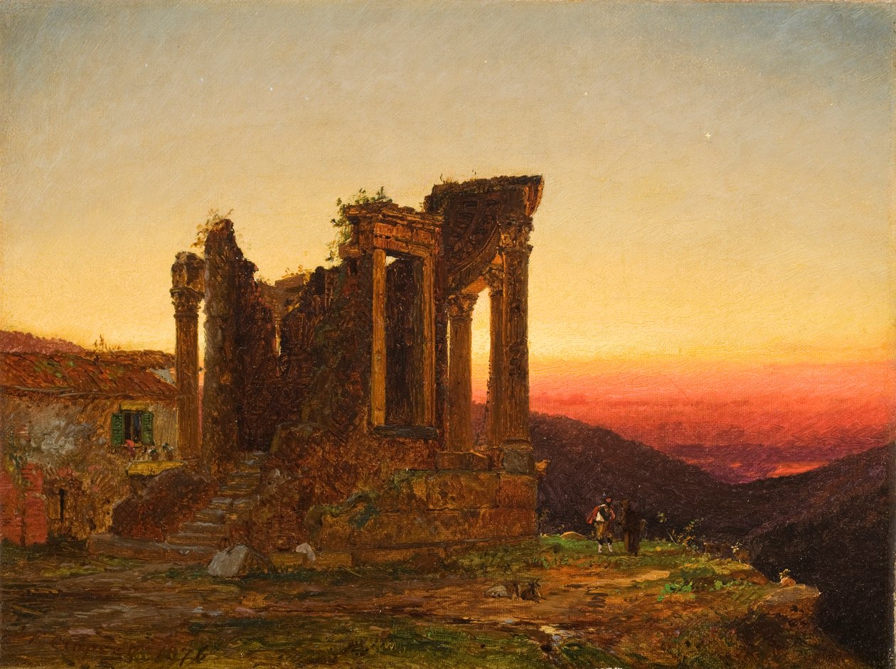 Sibylletemplet, Tivoli (tidlig morgen ved Paestum), 1876 af Jasper Francis Cropsey
