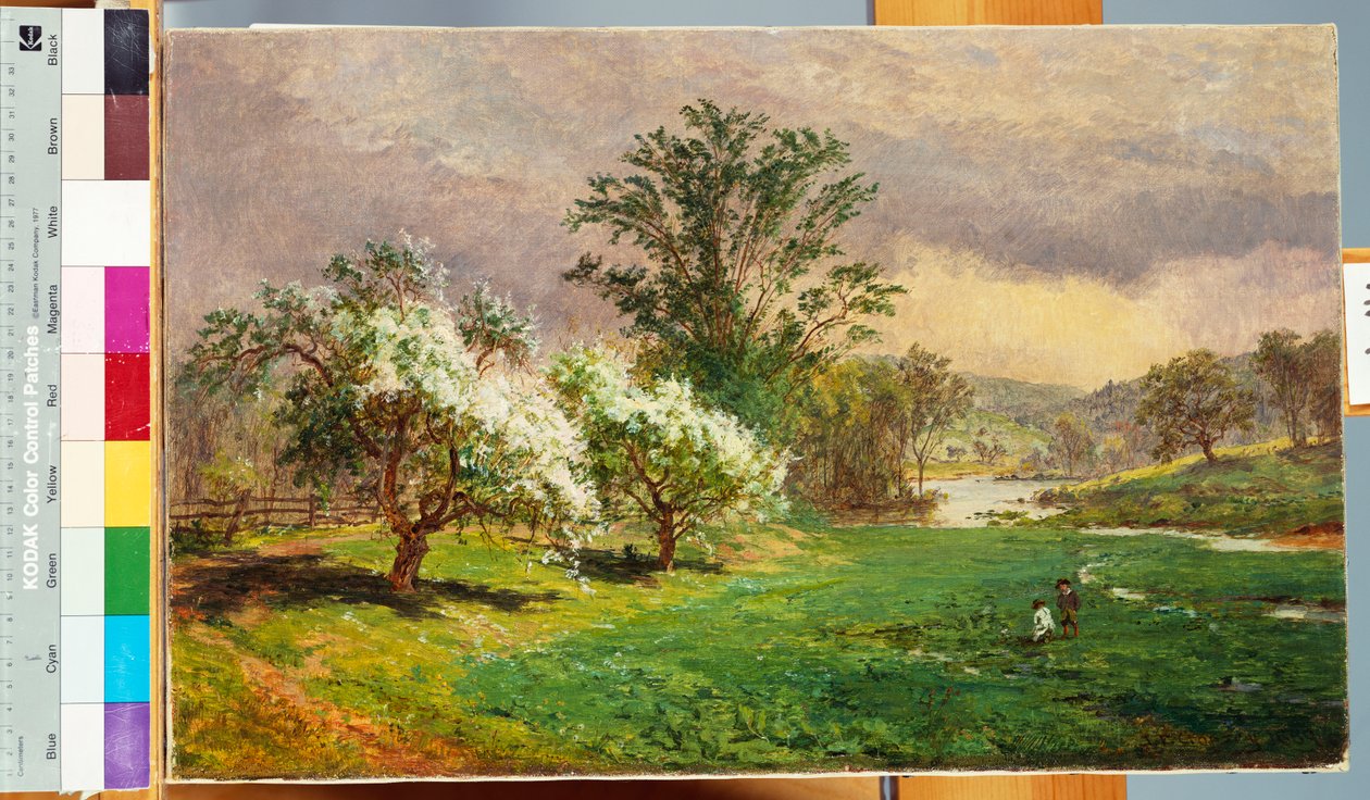 Æbleblomstringen, 1899 af Jasper Francis Cropsey