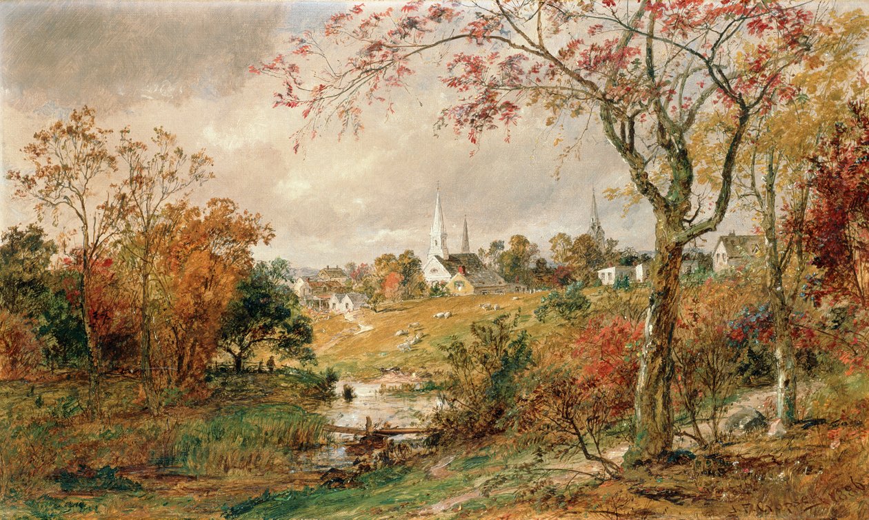 Efterårslandskab, Saugerties, 1886 af Jasper Francis Cropsey