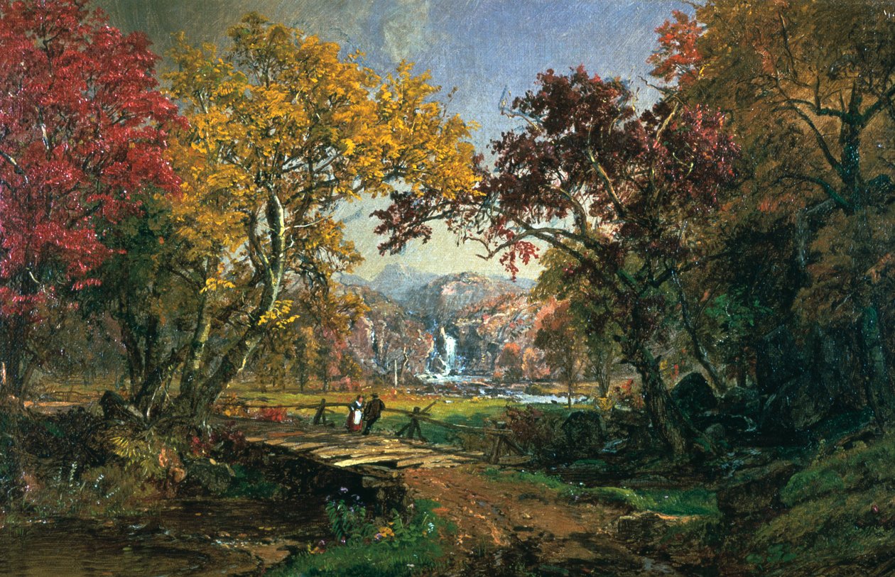Par på en bro, 1876 af Jasper Francis Cropsey