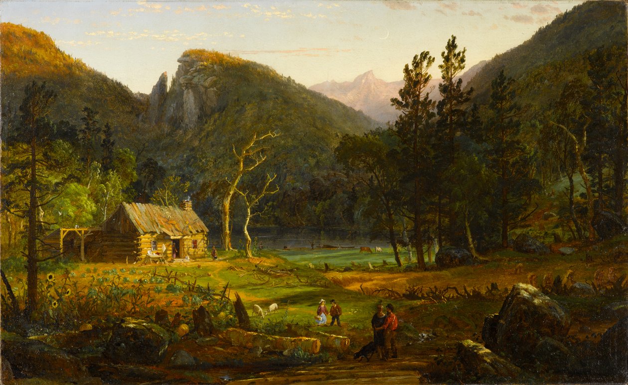 Eagle Cliff, Franconia Notch, New Hampshire, 1858 (olie på lærred, monteret på panel) af Jasper Francis Cropsey