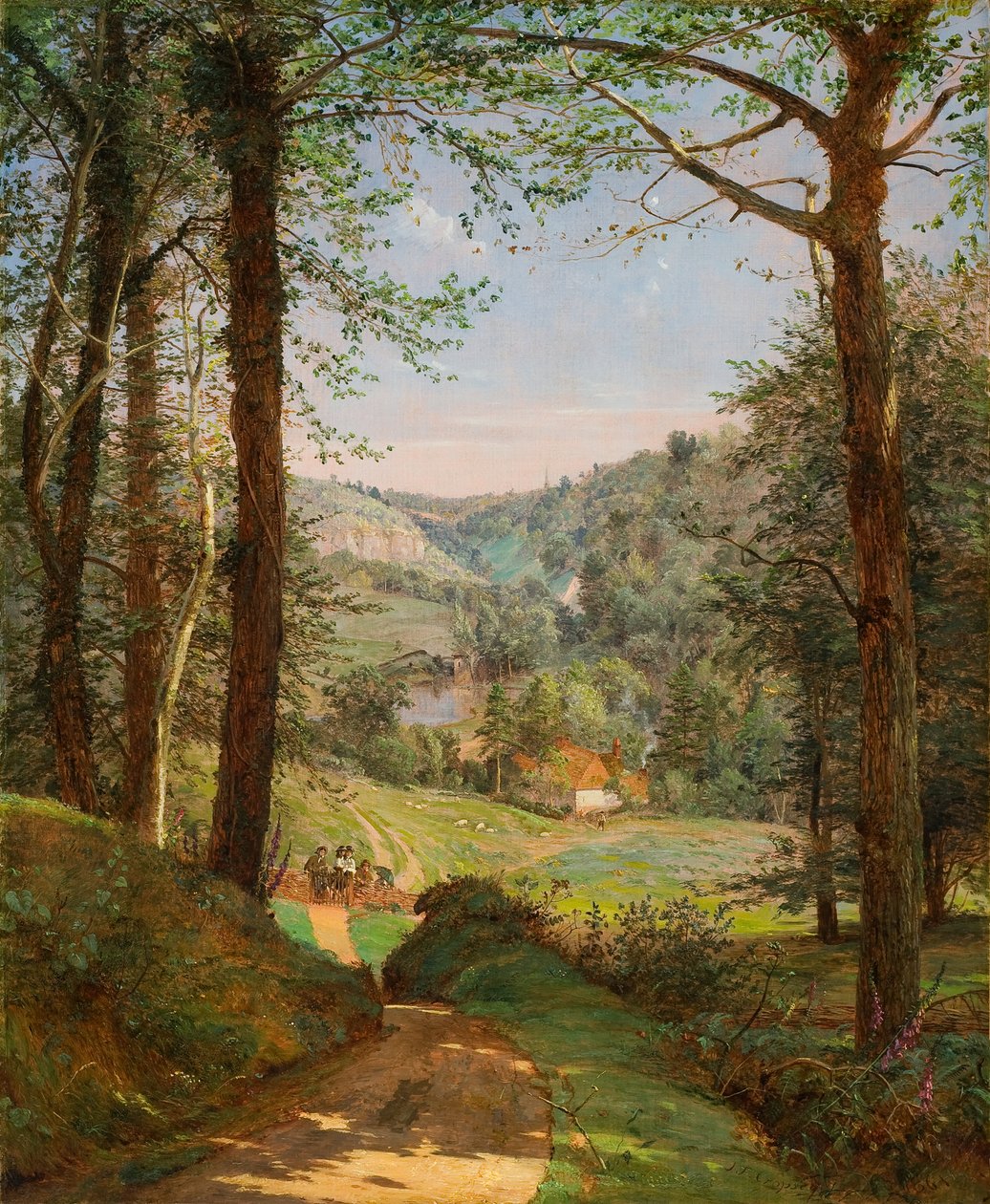 Luccombe Chine, Isle of Wight 1861 (olie på lærred) af Jasper Francis Cropsey