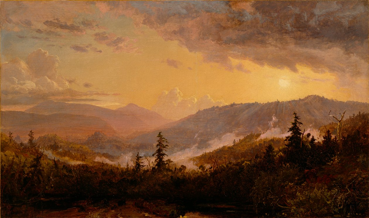 Solnedgang efter en storm i Catskill-bjergene, ca. 1860 af Jasper Francis Cropsey