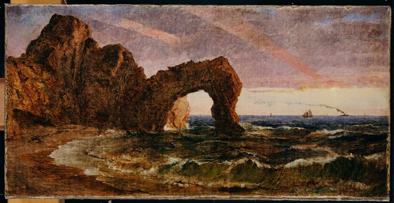 Solnedgang ved Etretat, 1894 af Jasper Francis Cropsey
