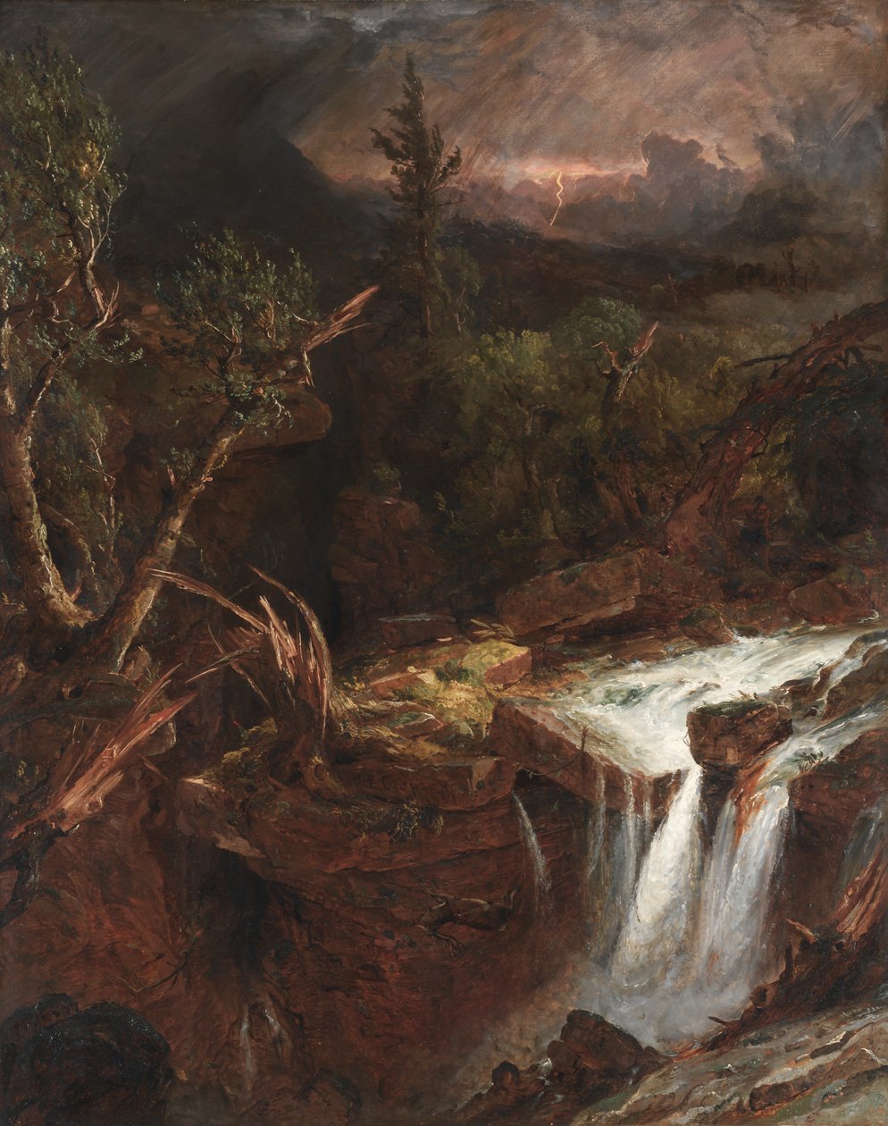 The Clove - En stormscene i Catskill Mountains, 1851. af Jasper Francis Cropsey
