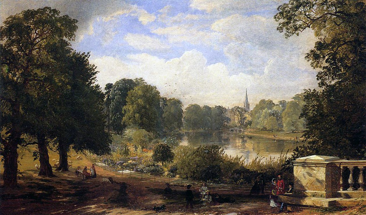 The Serpentine, Hyde Park, London, 1858 af Jasper Francis Cropsey
