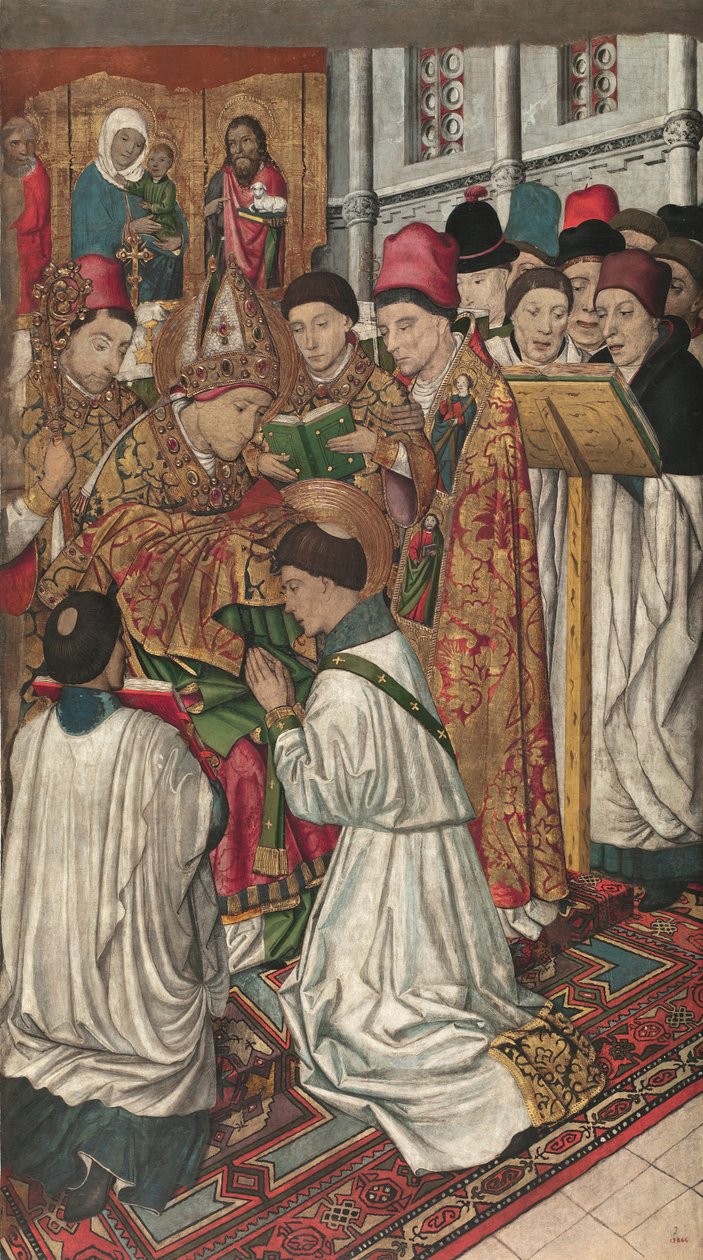 Saint Vincent ordineret af Saint Valerius af Jaume Huguet