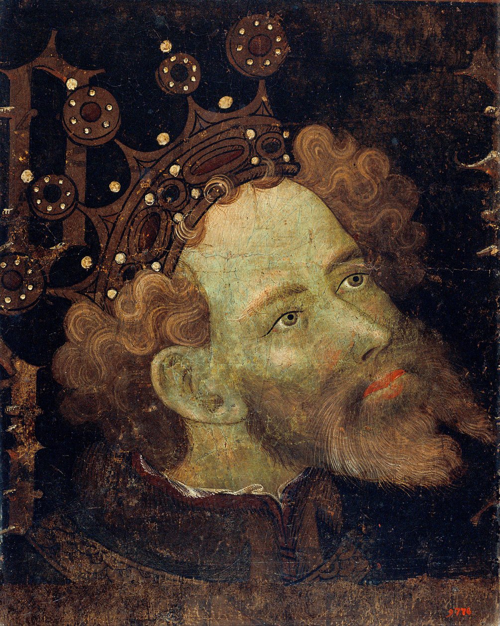 Pierre IV af Aragon dit le Ceremonieux - Peter IV (1319-1387), konge af Aragon - Peinture de Jaume (Jaime) Mateu (1382-1452) - 1427 - Tempera på panel - 56,3x45,3 - Nationalmuseet for kunst i Catalonien , Barcelona af Jaume Mateu