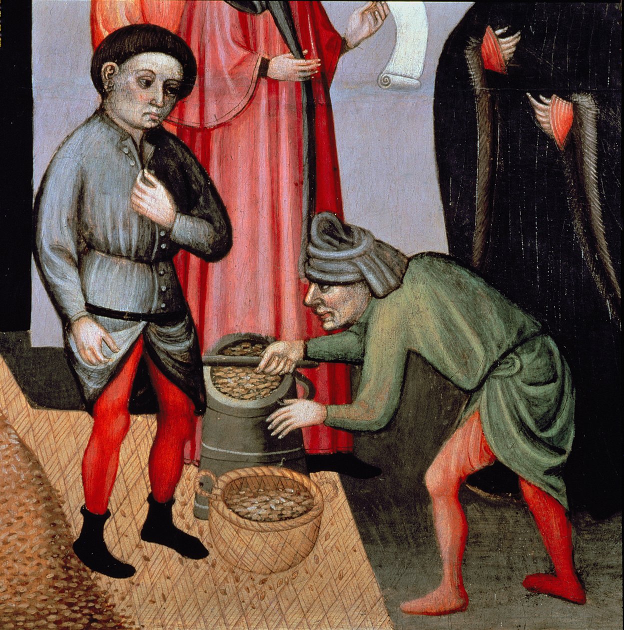 The Miraculous Multiplication of the Grain, detalje fra St. Nicholas of Bari-altertavlen af Jaume Cabrera