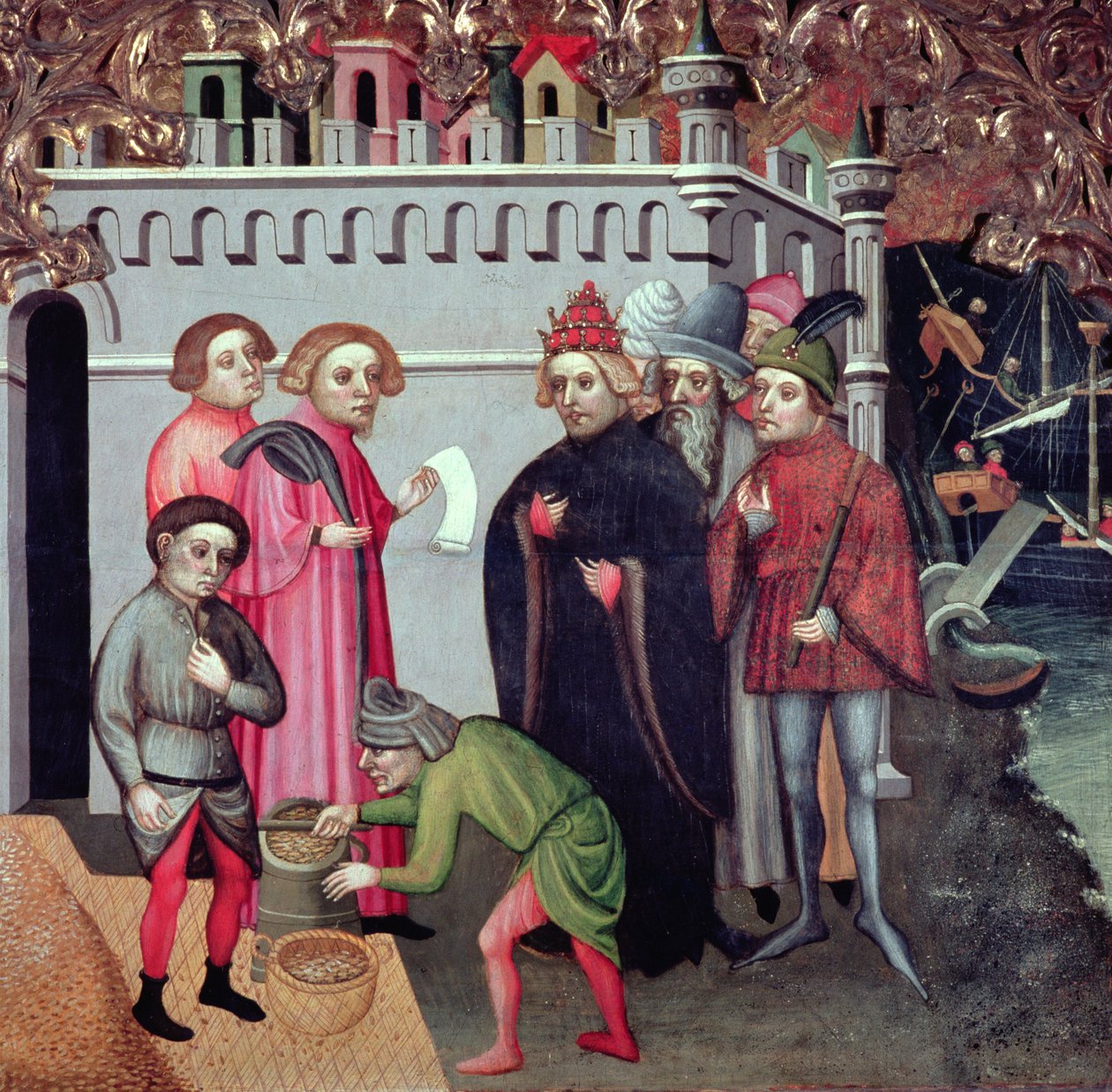 Formeringen af hveden, fra St. Nicholas of Bari-altertavlen af Jaume Cabrera