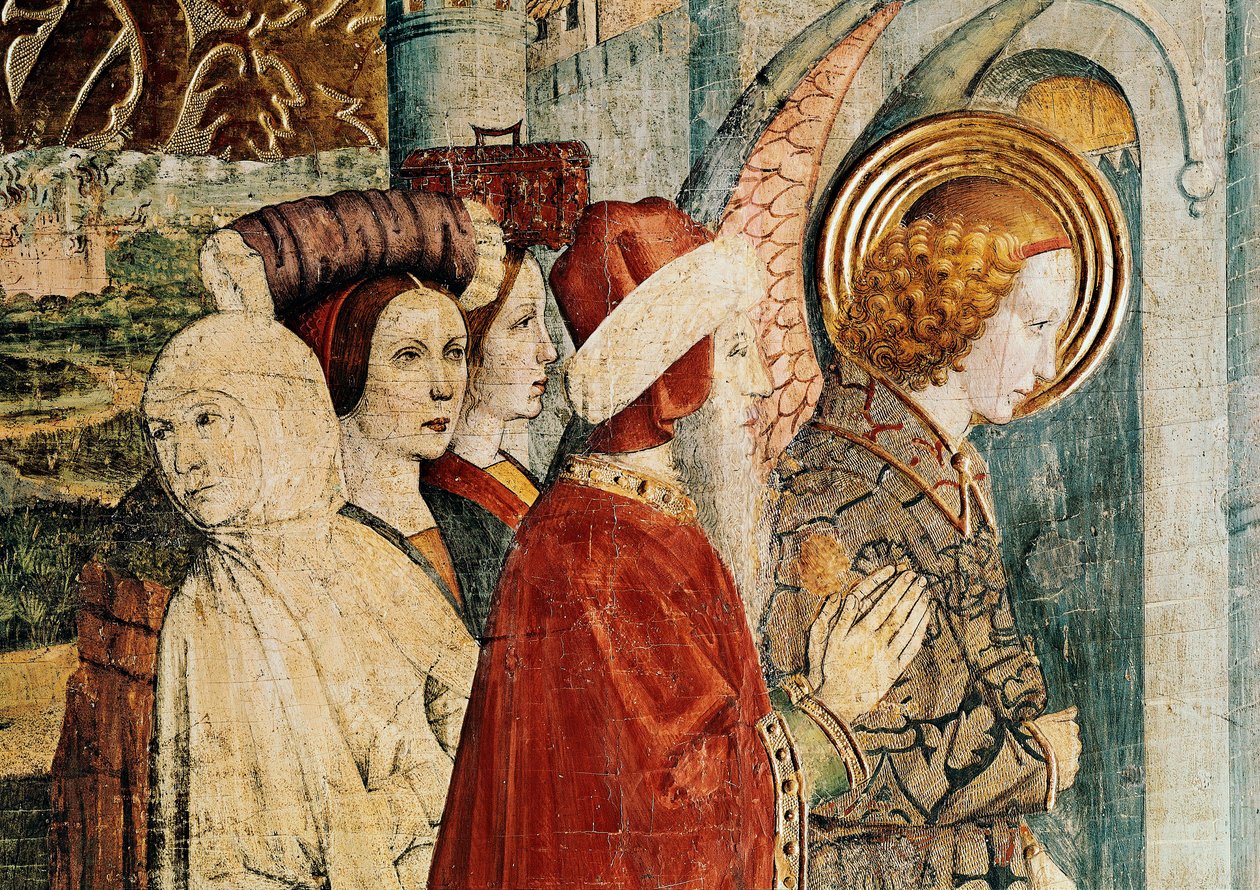 Altertavle af Saint Bernardin og skytsengelen, detalje af Loths flyvning af Jaume Huguet