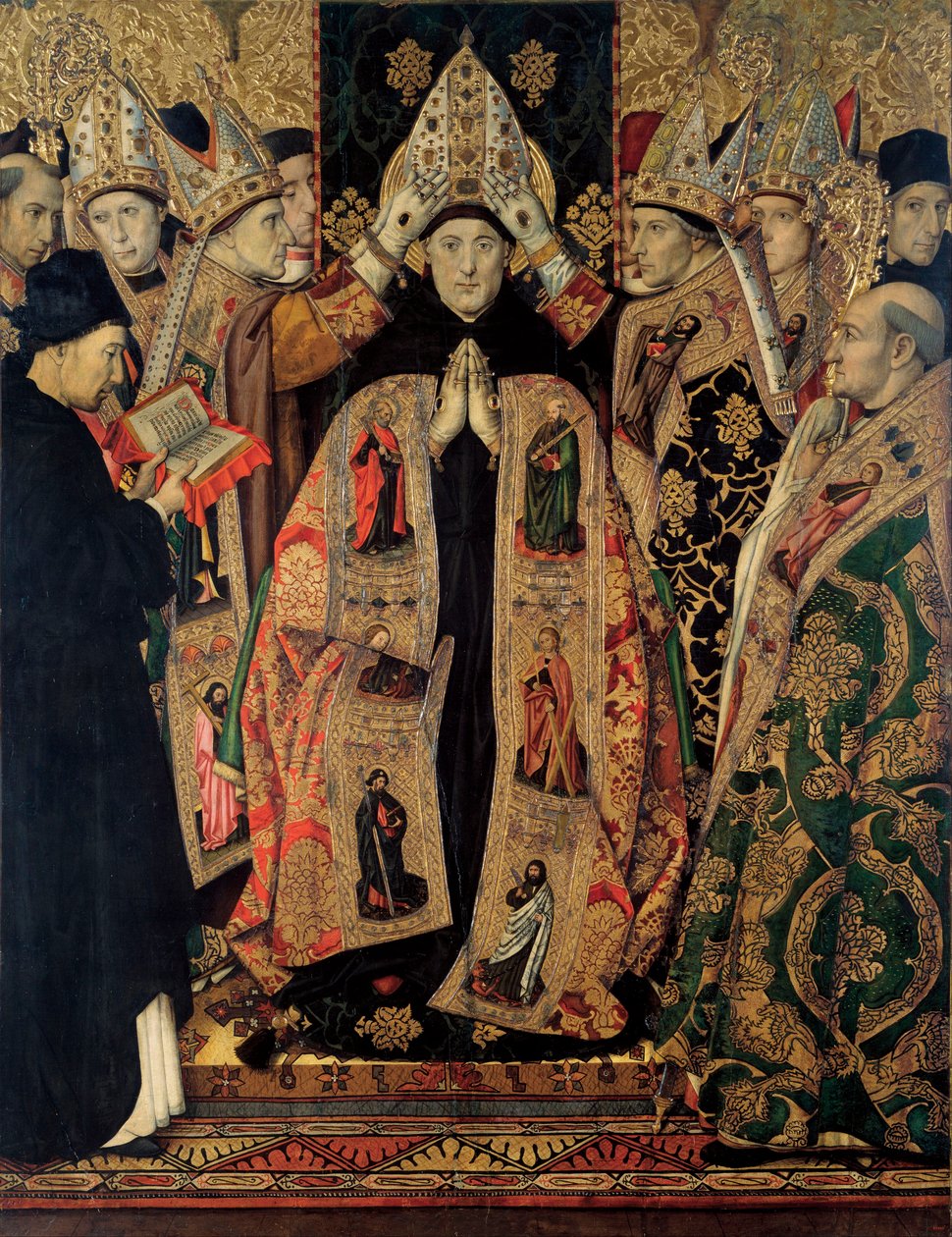 Retable de Saint Augustin - Sankt Augustins indvielse - Maleri af Huguet, Jaume (1412-1492) - 1462-1465 - Tempera på panel - 250x193 - Museu Nacional d