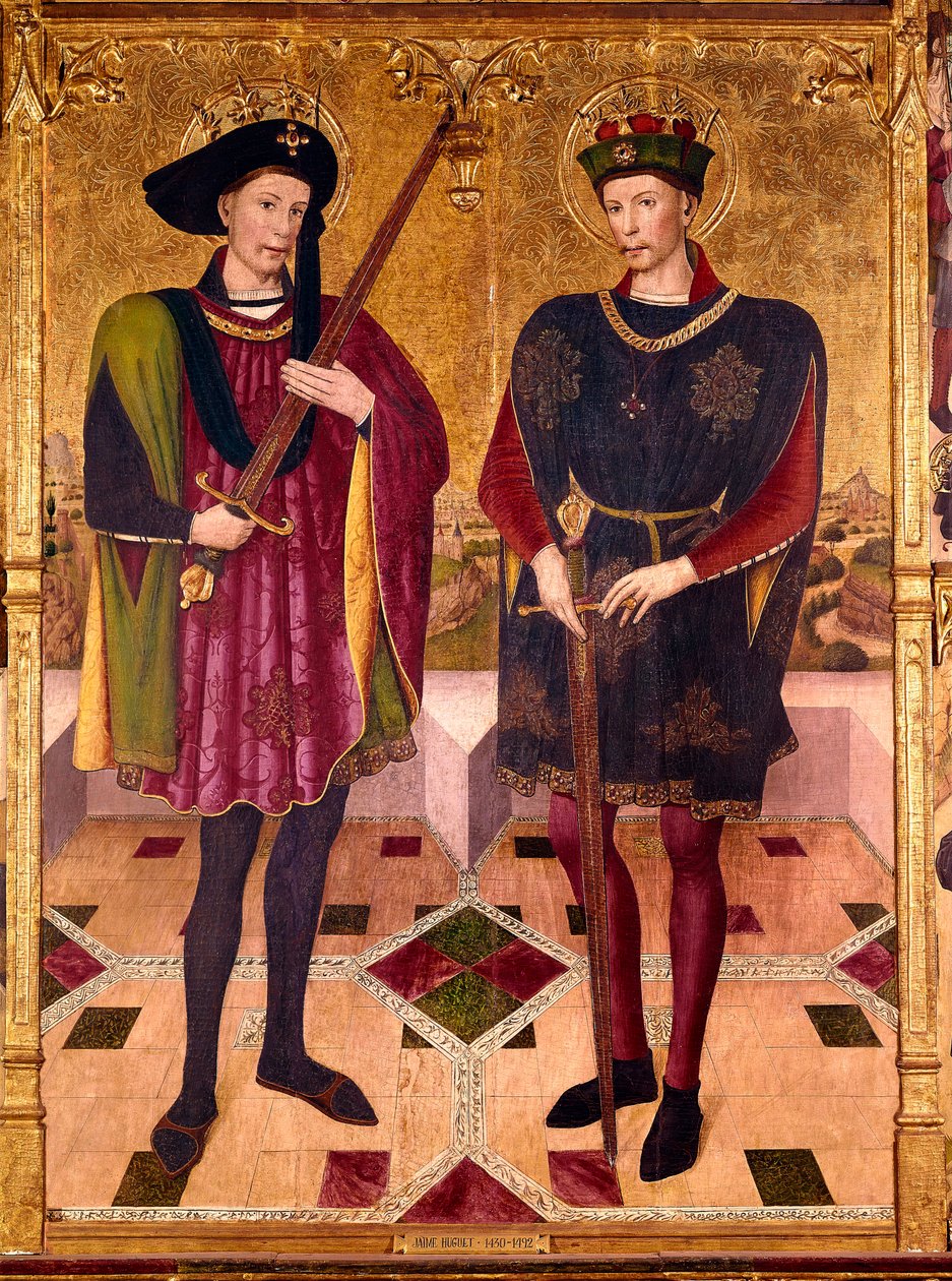 Saint Abdon og Saint Sennen, martyrer, der døde i Rom omkring 303 under kejser Diocletians (245-313) forfølgelser mod kristne af Jaume Huguet