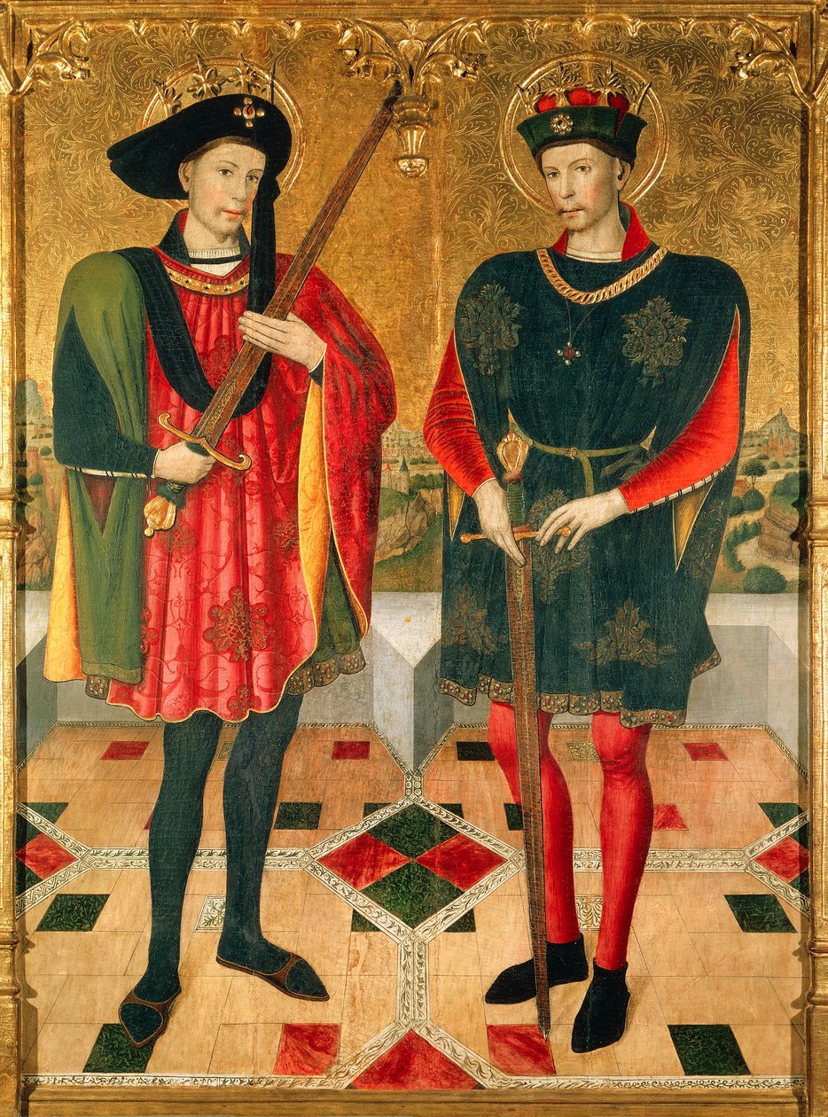 Saint Abdon og Saint Sennen, martyrer, der døde i Rom omkring 303 under kejser Diocletians (245-313) forfølgelser mod kristne af Jaume Huguet