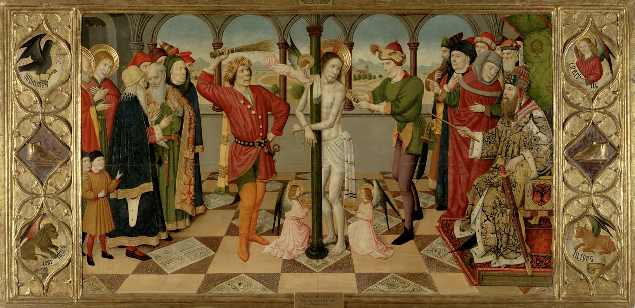 The flagellation of Christ, c.1450-60 af Jaume Huguet