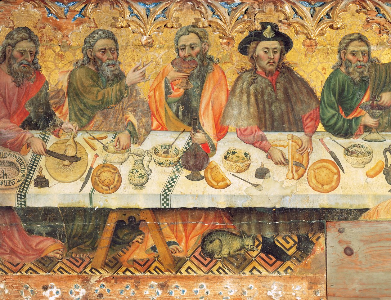 Hellig middag, detalje af en gruppe apostle af Jaume the elder Ferrer