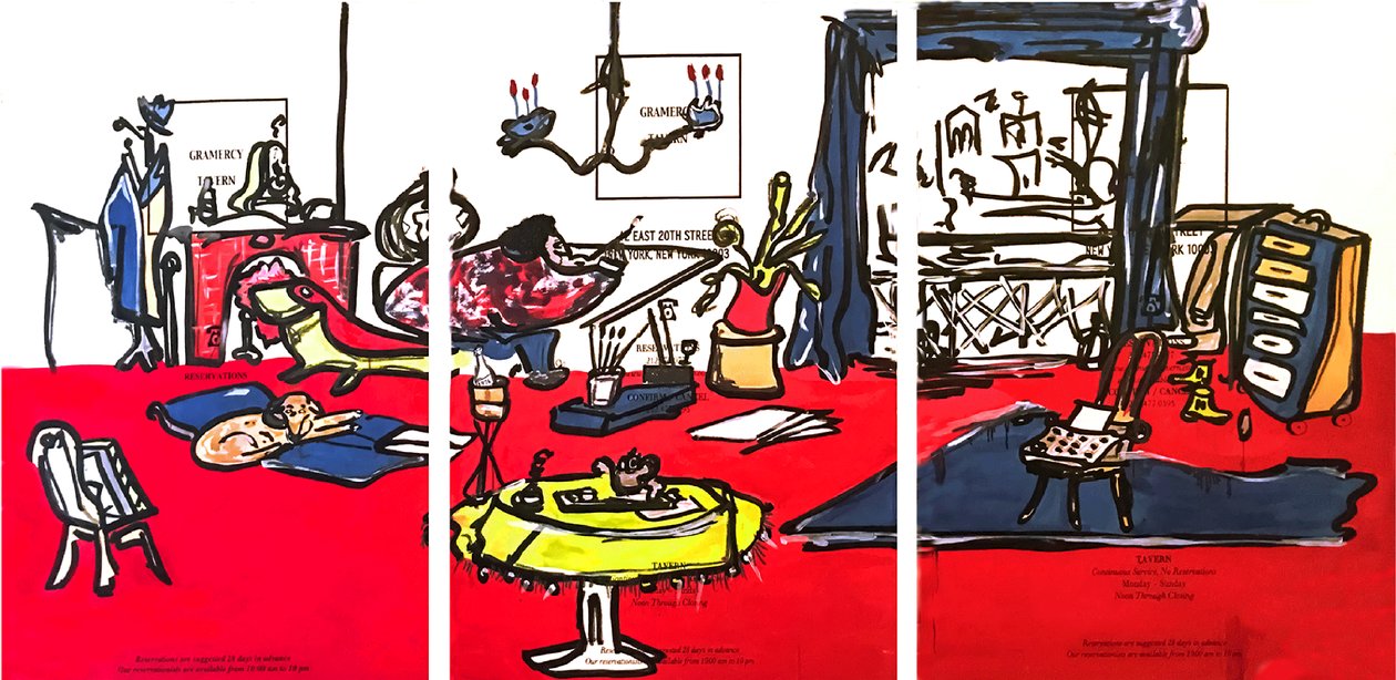 Just Enough, 2016 (mixed media på akvarelpapir monteret på panel med opskrift på bagsiden) af Jay Batlle