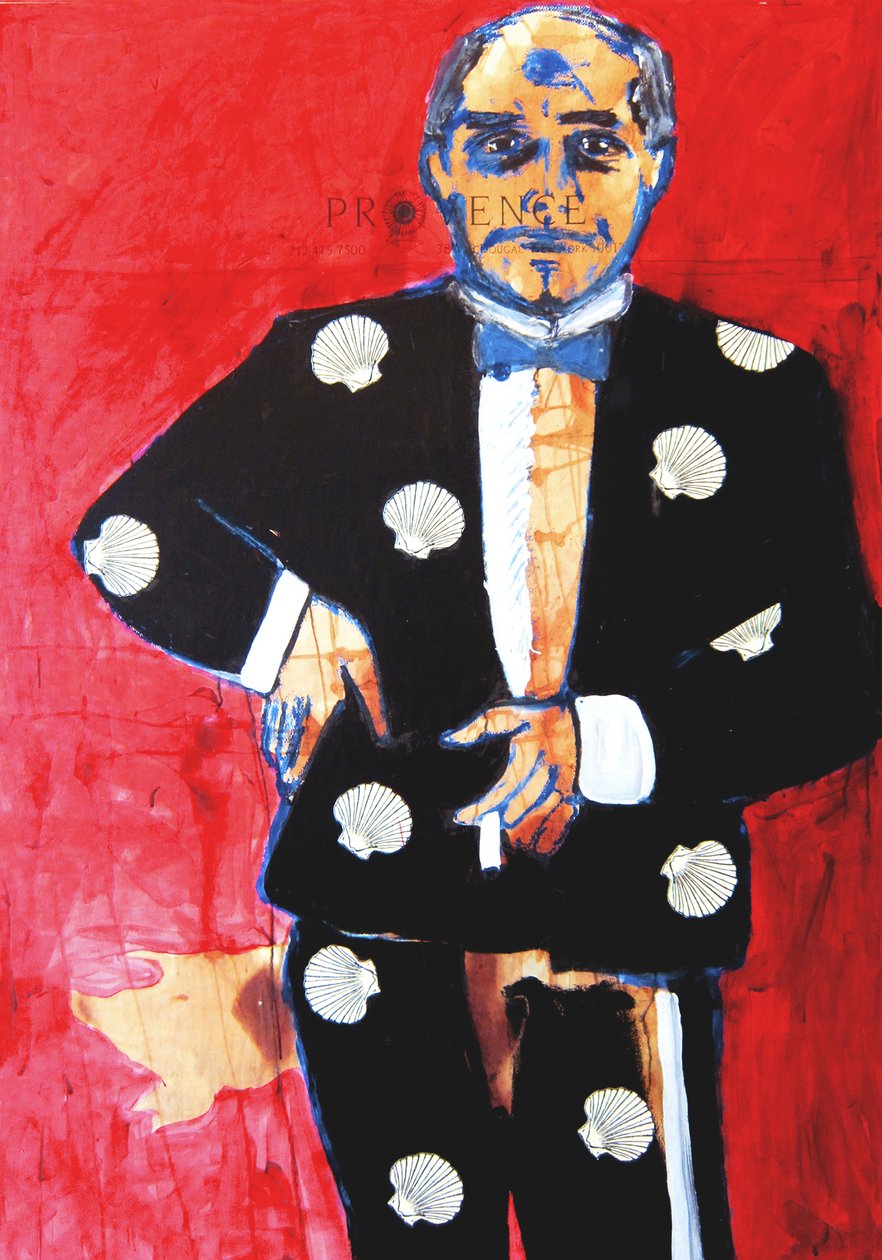 Provence, 2008 (mixed media på akvarelpapir monteret på panel med opskrift på bagsiden) af Jay Batlle
