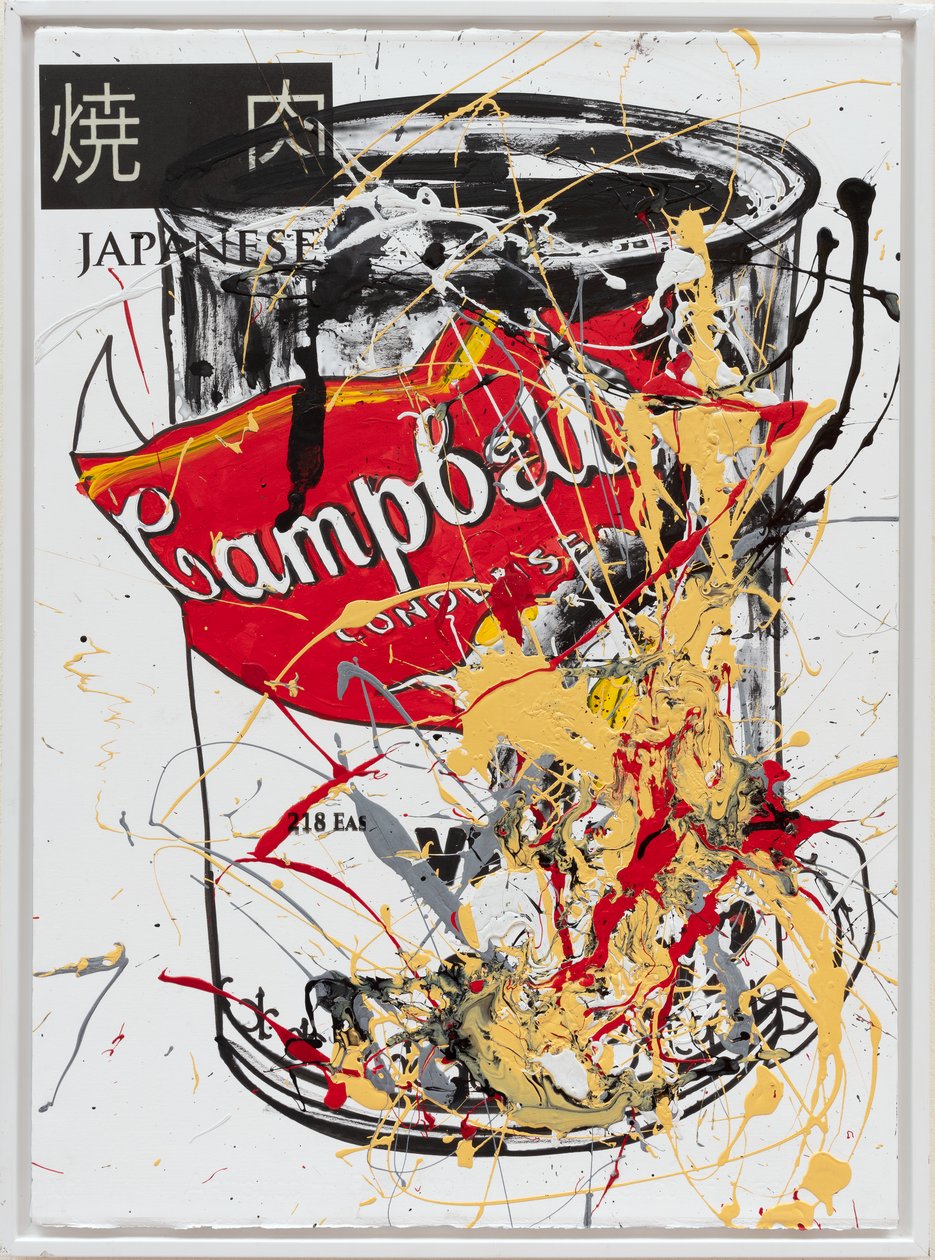 Soup Can 1 Japanese, 2019 (husmaling og blæk på lærred) af Jay Batlle