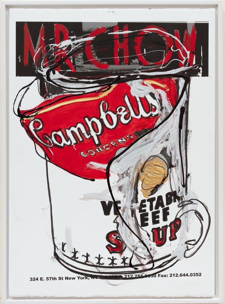 Soup Can 4 Chinese, 2019 (husmaling og blæk på lærred) af Jay Batlle