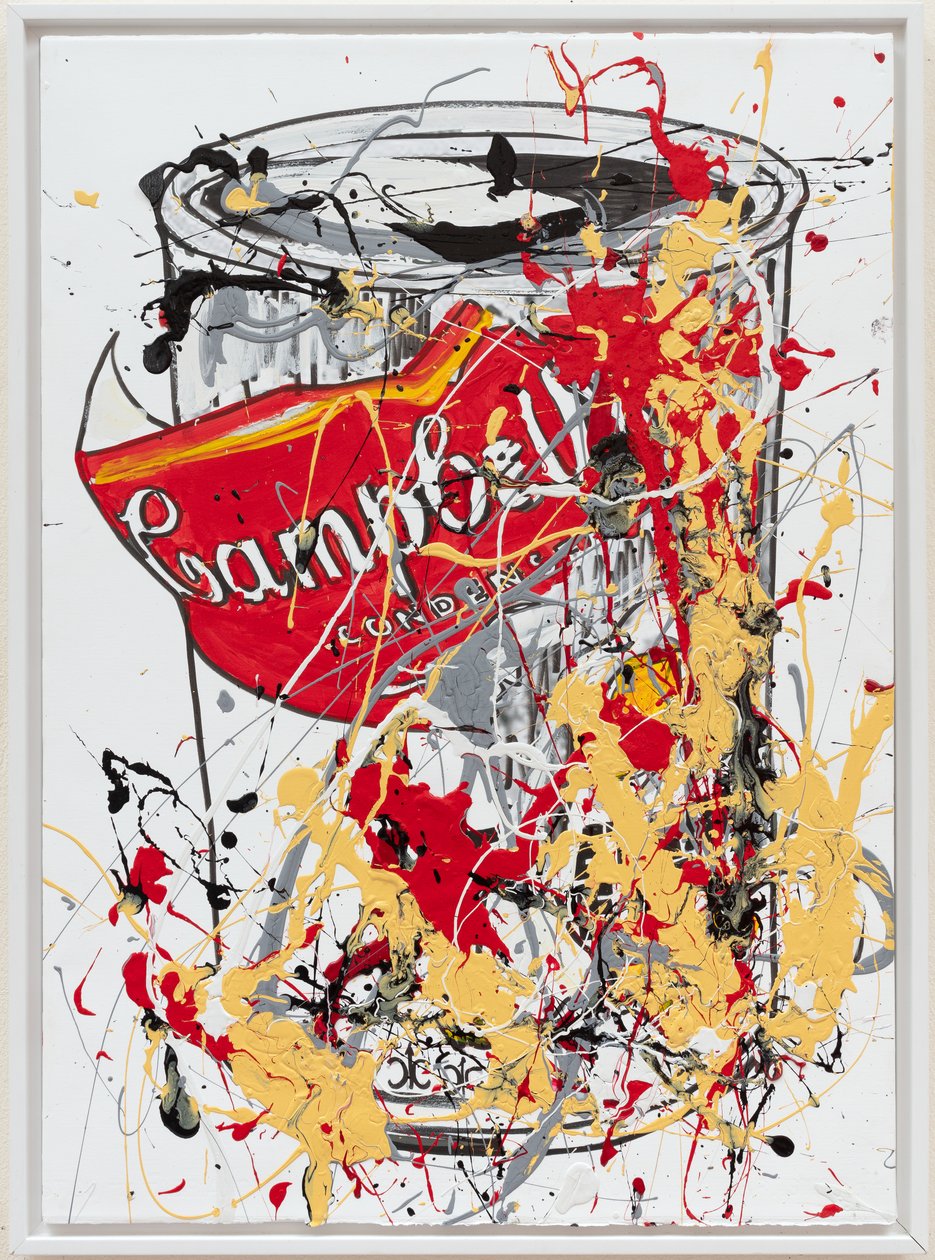 Soup Can 9 Unreal, 2019 (husmaling og blæk på lærred) af Jay Batlle
