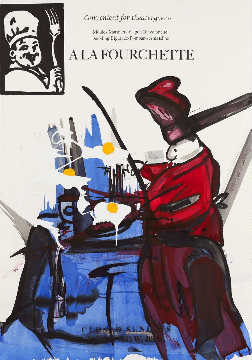 Sunnyside Up, 2015 (blandede medier på akvarelpapir monteret på panel med opskrift på bagsiden) af Jay Batlle
