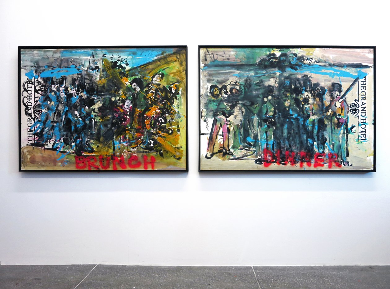 The Execution of History, 2010 (blandet medie på akvarelpapir monteret på panel med opskrift på bagsiden) af Jay Batlle