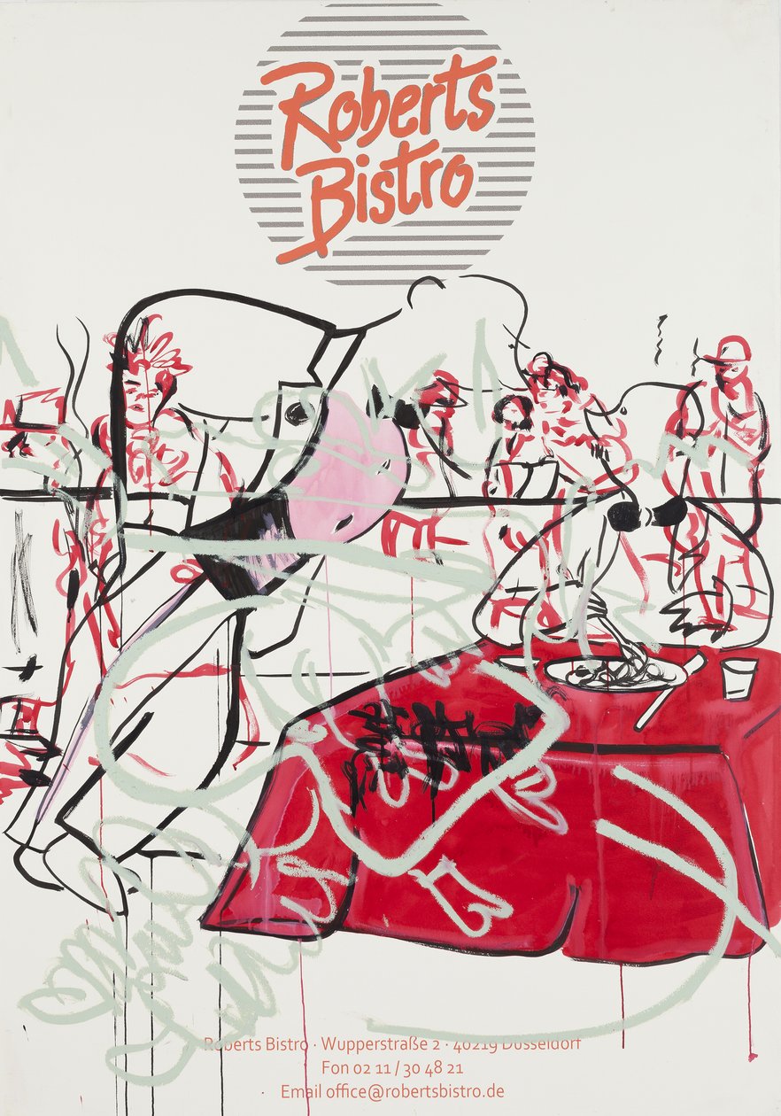V.I.P., 2012 (mixed media på akvarelpapir monteret på panel med opskrift på bagsiden) af Jay Batlle