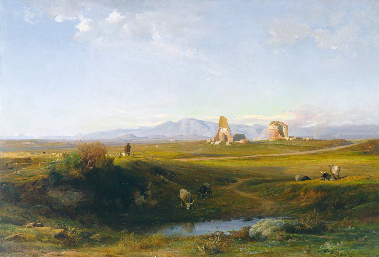 Udsigt over det romerske landskab, 1848 af Jean Achille Benouville